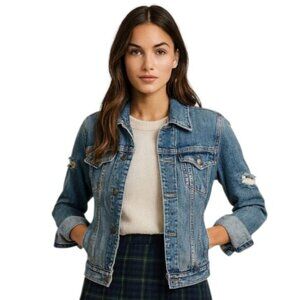 Earl Jean Distressed Patchwork Jean Jacket